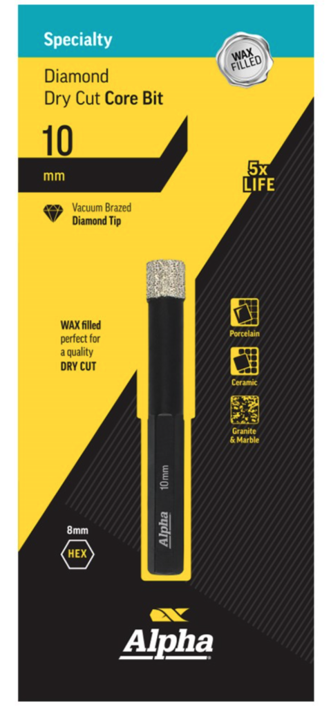 10mm Wax Filled: Diamond Core Bit