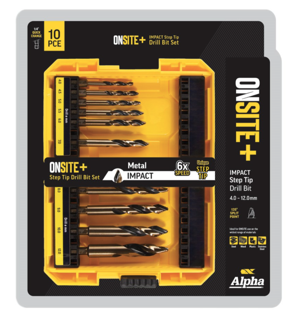 10 Piece | Onsite Plus Impact Step Tip Drill Set