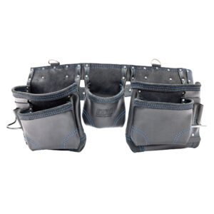 OX Trade Black Leather 12 Pocket Construction Apron