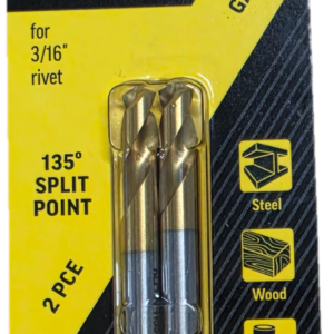 No.11 Gauge (4.85mm) Double Ended Panel Drill Bit Carded 2pk - Gold Series
