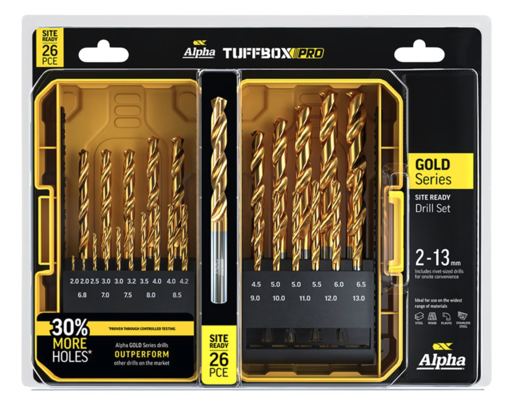 26 Piece | Alpha Gold Series Site Ready Metric Tuffbox Pro Drill Set