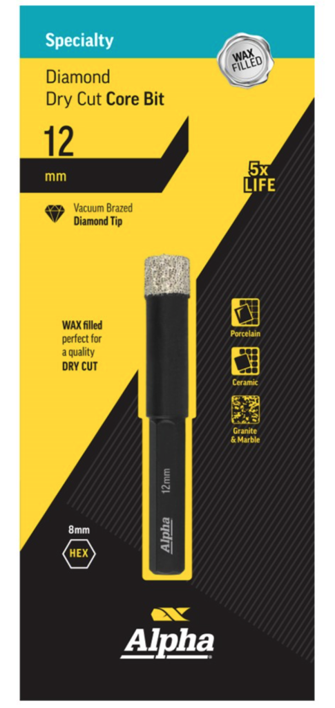 12mm Wax Filled: Diamond Core Bit