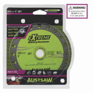 Austsaw - 125mm (5in) Rotary Hacksaw Blade - 22.2mm Bore - 20 Teeth