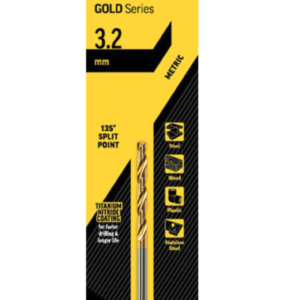 Carded 3.2mm Jobber Drill Bit - Gold Series