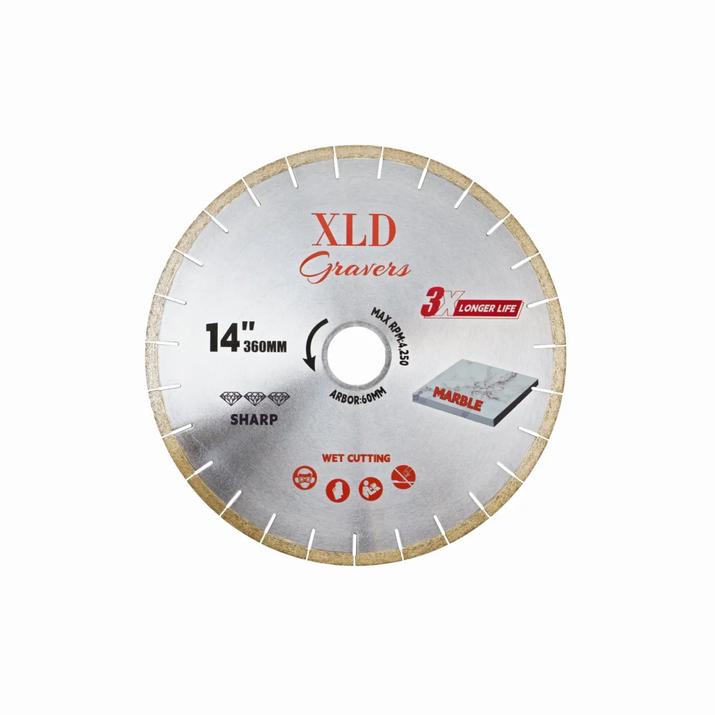 Silver-brazed saw blade for marble 360mm