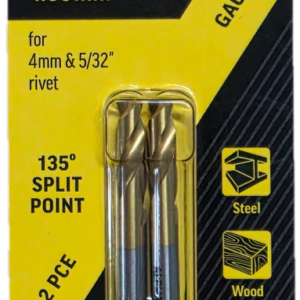 No.20 Gauge (4.09mm) Double Ended Panel Drill Bit Carded 2pk - Gold Series