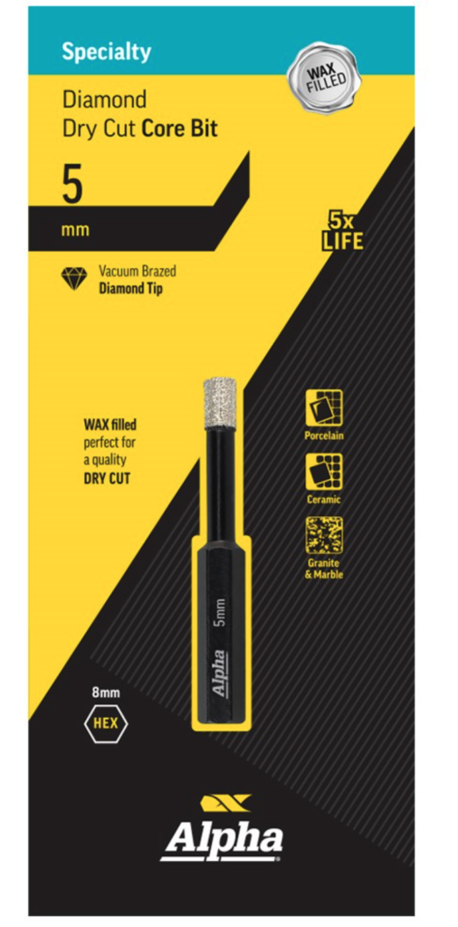5mm Wax Filled: Diamond Core Bit