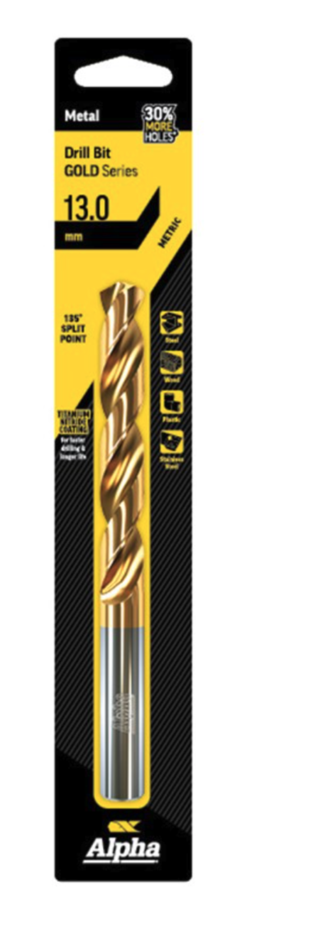 13mm Jobber Drill Bit Carded - Gold Series