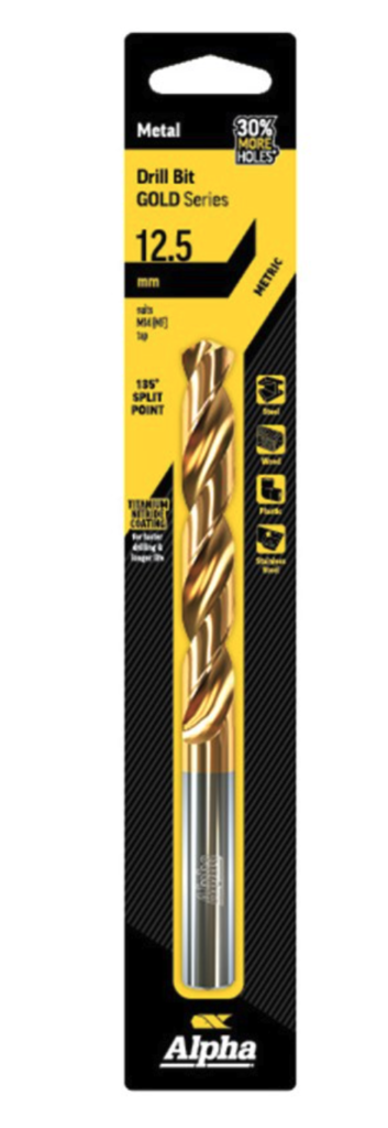 12.5mm Jobber Drill Bit Carded - Gold Series