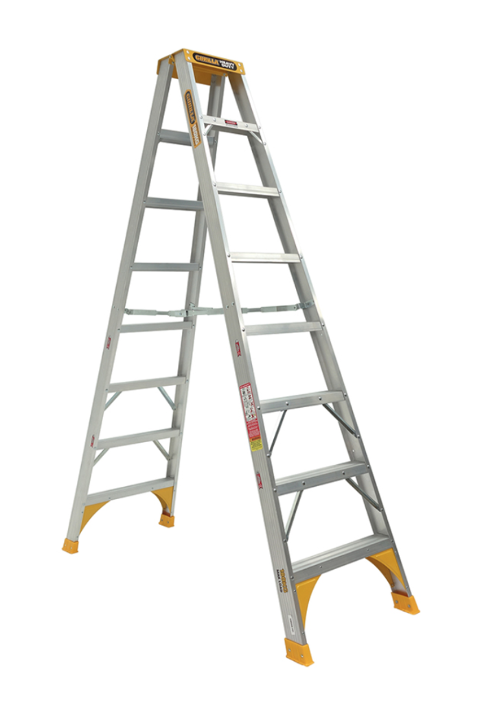Alum. 2.4m (8ft) Double Sided Ladder HD 180kg Industrial
